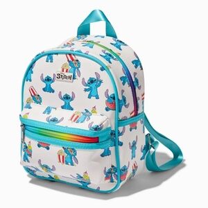 Disney Lilo & Stitch Mini Backpack Faux Leather Kids Teens Womens White Blue